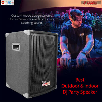 5 CORE 12" Inch Passive DJ Speaker 2000W 2.5" Voice Coil Bookshelf Sound System 2 Way Pro Audio DJ Subwoofer - 12x1 200DX image 3