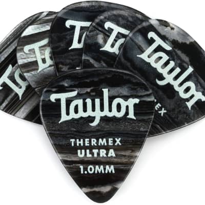 Taylor Picks - Premium 351 Thermex Ultra, Black Onyx, 1 mm, 6 Pack for sale