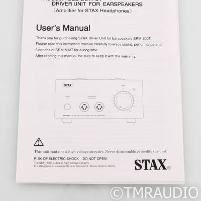 Stax SRM-500T Electrostatic Headphone Amplifier; SRM500T'; 5-Pin Pro image 7