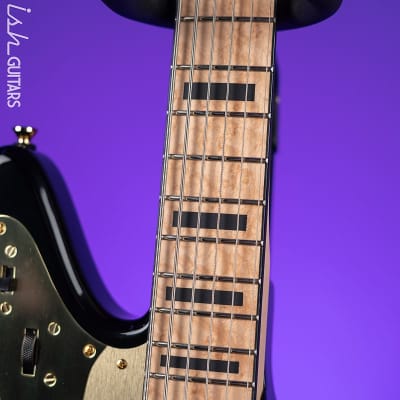 Bilt Relevator Bass VI 6-String Bass Guitar Black w/ Gold Plates image 7