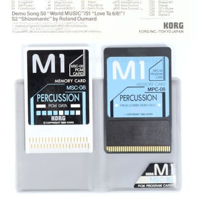 KORG M1 M1R Original PCM Memory Cards MPC-08 + MSC-08 PERCUSSION / + 1J GEWÄHR✅