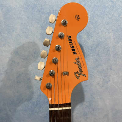 2021 Fender Japan Traditional II 60s Competition Mustang Capri Orange W/ Matching Headstock image 6