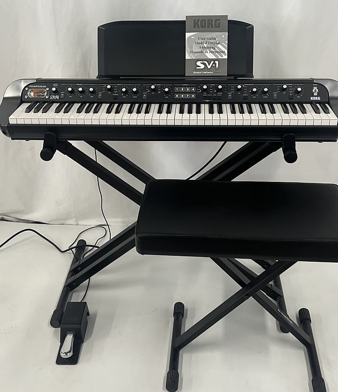 Korg SV-1 Stage Vintage Piano + Stand + Bench - Black | Reverb