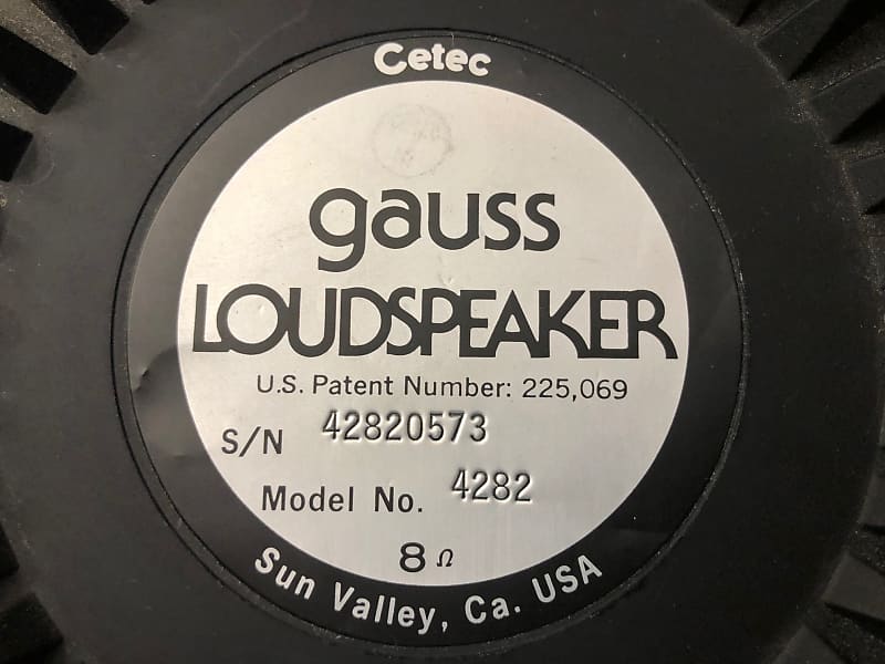 Cetec Gauss Model 4280 12in (1本) ウーハー Gauss 4280 12