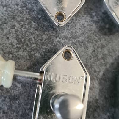 Kluson Waffle Back machine head tuners with green buttons Gibson Les Paul ES-335 image 4