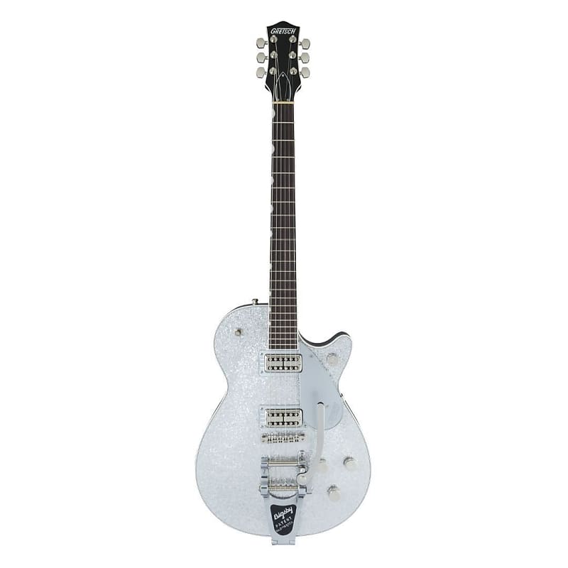 Gretsch G6129T Players Edition Jet FT 6-String Right-Handed Electric Guitar with Bigsby, Rosewood Fingerboard, and High Sensitive Filter'Tron Pickups (Silver Sparkle) image 1