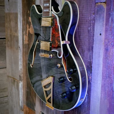 D'Angelico Excel EX-DC Semi-Hollow with Stairstep Tailpiece 2010s - Grey Black w/Hard Case image 4