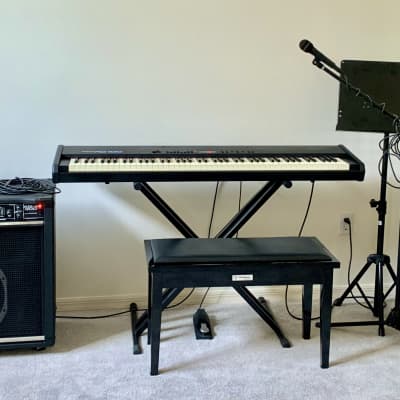 Amp & Keyboard! Roland RD-100 1999 Black,  Peavey KB/A 300 Amp, Stand, Bench, and Bag image 1