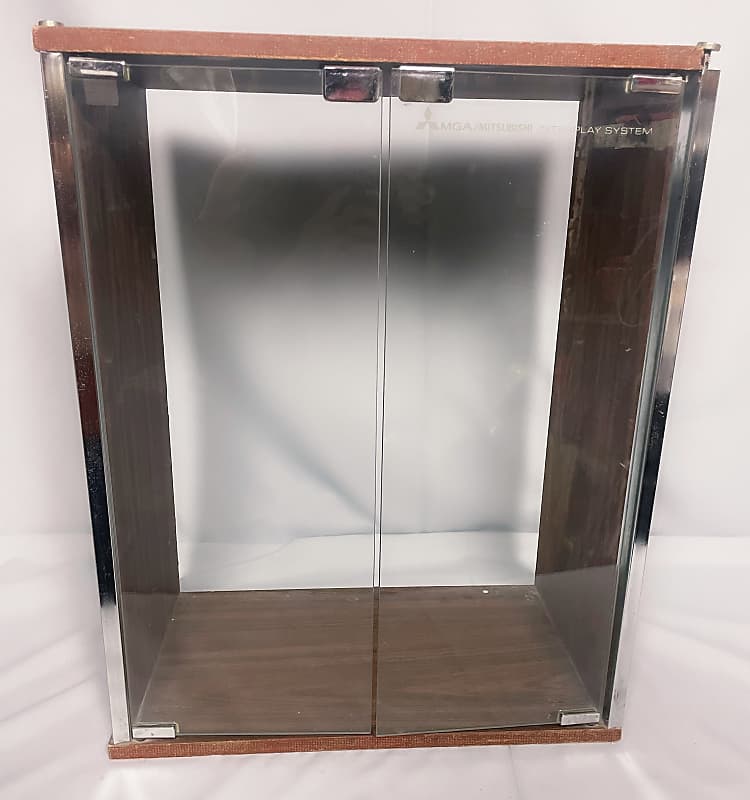 MGA/Mitsubishi Interplay System X-10 Enclosure - Oak &amp; Glass  			