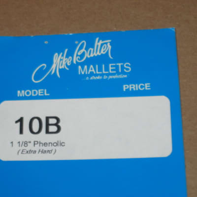 one pair of new old stock A+ Mike Balter MB10B (10B) Extra Hard Keyboard Mallets, 1 and 1/8" phenolic (plastic) round (gray color) HEADS and natural birch HANDLES - mid to late 1990s (+ packaging) Unwound Series image 20