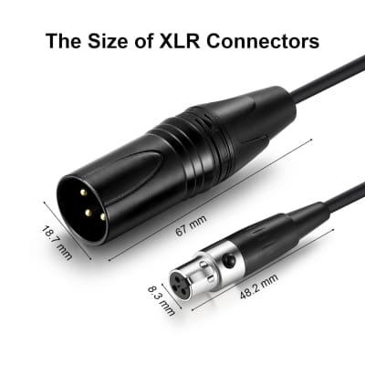 JOLGOO Mini XLR Male to 3.5mm Stereo Audio Plug Cable, 3-pin Mini XLR Male  to 1/8 TRS Plug Cable, for BMPCC 4K Camera Video Assist 4K Sharp 8K, 3.3