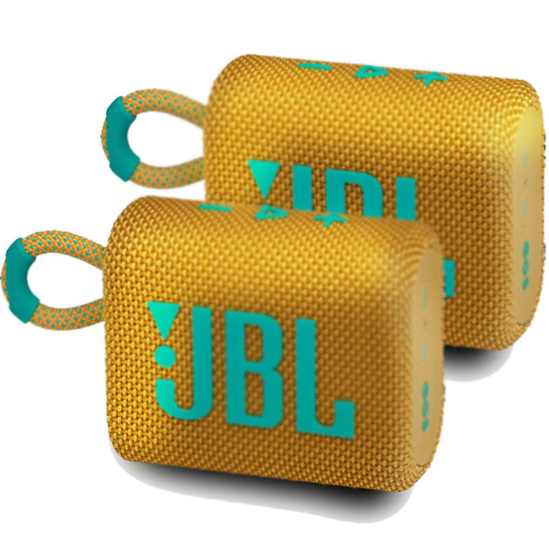 2x JBL Go 3 Portable Waterproof Wireless IP67 Dustproof Outdoor Bluetooth  Speaker (Yellow)