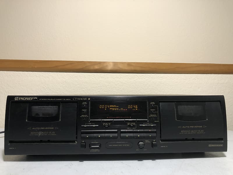 Pioneer Ct W404r Dual Cassette Deck Tape Recorder Hifi Stereo Reverb