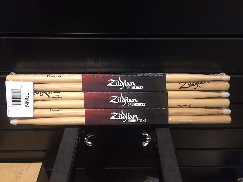 6-pair Zildjian 5B Nylon Tip Hickory Drumsticks image 1