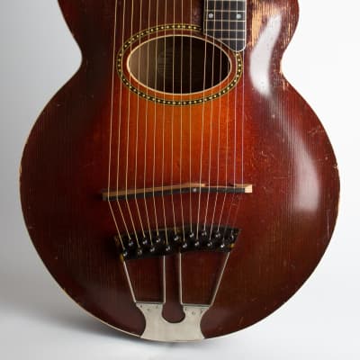 Gibson  Style U Harp Guitar (1917), ser. #39406, original black hard shell case. image 3