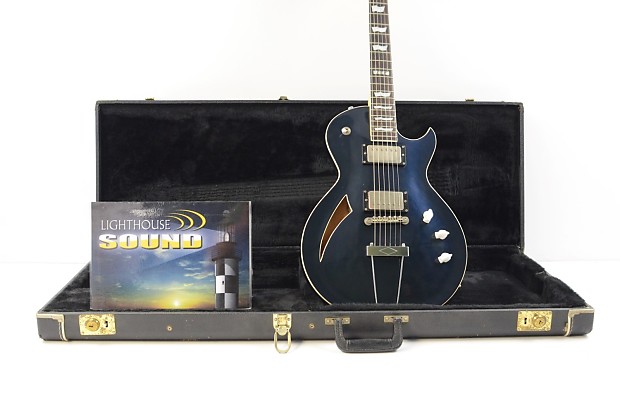 ESP Eclipse Archtop Semi Hollow Electric Guitar Dark Blue w Case