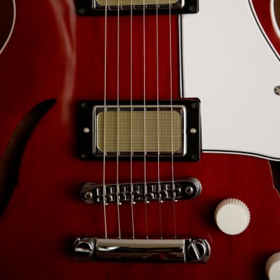 Harmony Comet Semi-Hollow Electric Guitar Trans Red image 6