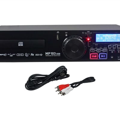Numark MP103USB Pro Rack Mount DJ CD Player+2) Active Speakers+Stands+Headphones image 2