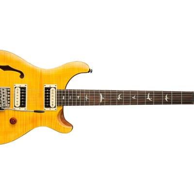 PRS SE Custom 22 Semi-Hollow Electric Guitar - Santana Yellow image 3