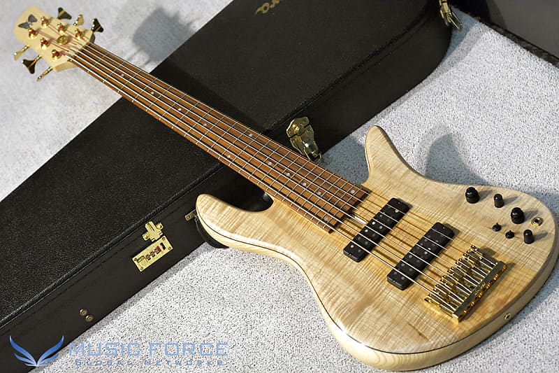 [Used] Fodera  Emperor 6 Standard w/Bi-Color(2-Tone) 5A Flame Maple Top 2015 Natural Satin image 1
