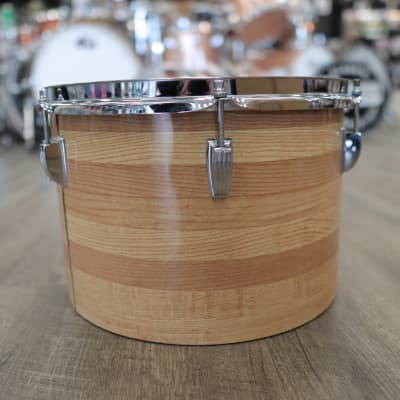 70s Ludwig 9x13" 3-Ply Concert Tom Blue/Olive Pointy Badge (Butcher Block) image 5