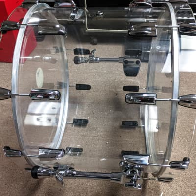 Pearl Crystal Beat Acrylic 4 Piece Drum Set 20/12/14/16 Ultra Clear, Extra Floor Tom, Clean, Unique image 8