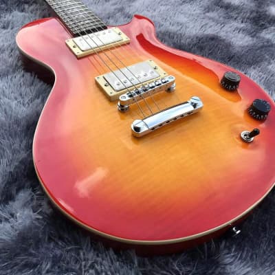 Custom LP Style Guitar Cherry Burst Finish, Maple Neck and Rosewood Fingerboard image 1