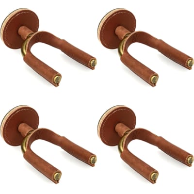 Levy's FGHNGR Brass Forged Guitar Hanger (4 Pack) - Tan Leather for sale