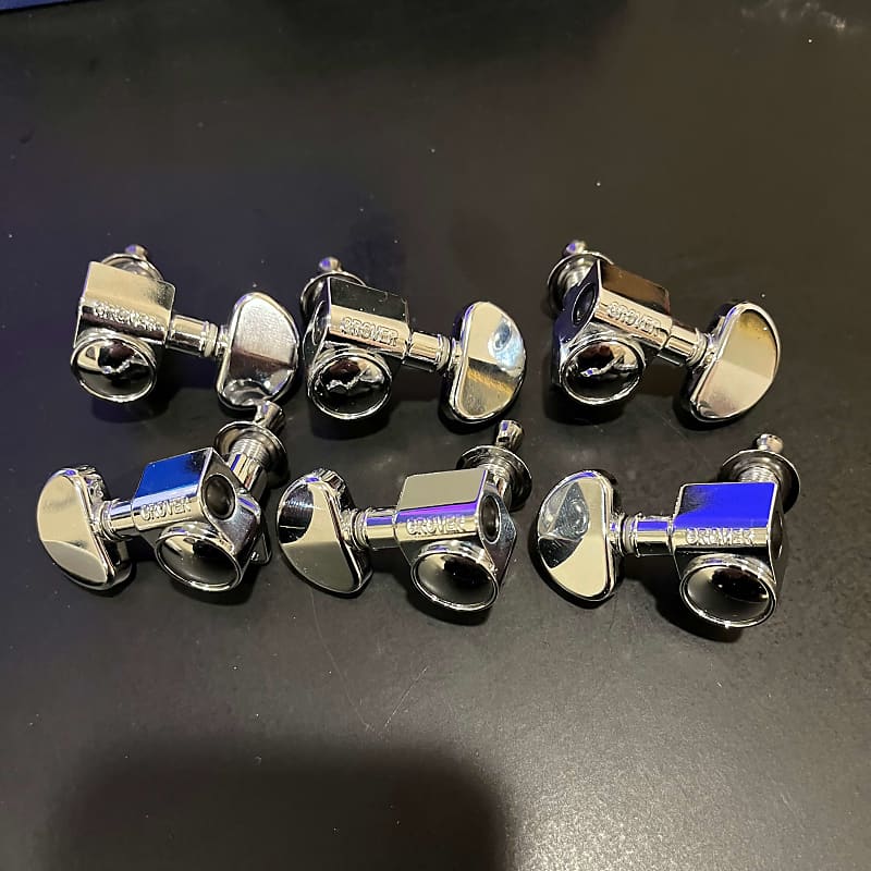 Grover Rotomatic Style Tuners 3x3 Chrome Gibson Les Paul Like Reverb