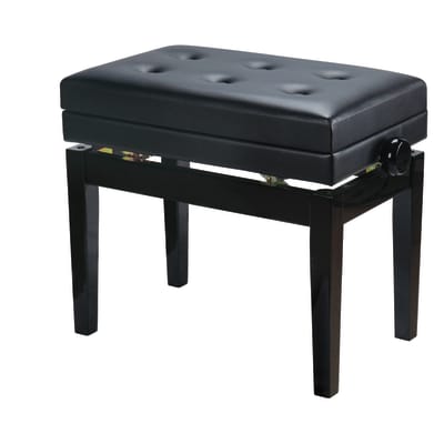 Easy Music Center HY-PJ007 Adjustable Piano Bench w/ Storage, Tufted Top, Black for sale