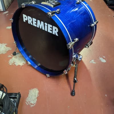 1990s Premier Made in England XPK Birch Shell Sapphire Blue 16 x 22" Bass Drum - Looks /Sounds Great image 1