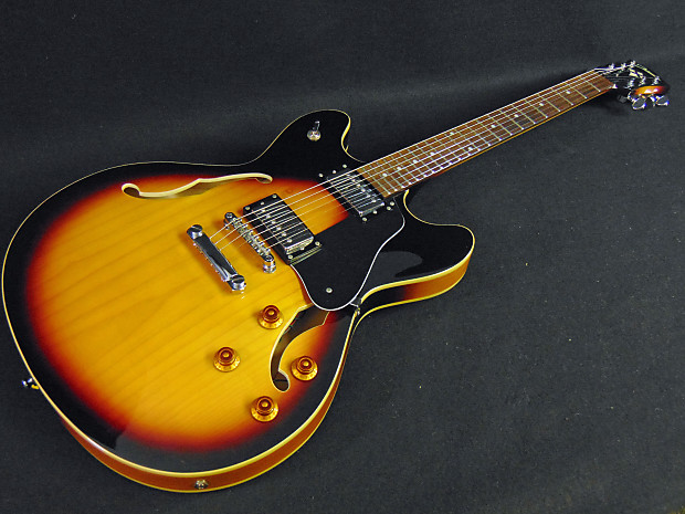 Johnson JS 500 Sunburst Semi Hollow Electric Guitar Professionally Set Up