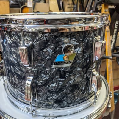 Classic 1970s Ludwig Rewrapped Black Diamond Pearl Drum Set - Super Clean! - Sounds Great! image 6