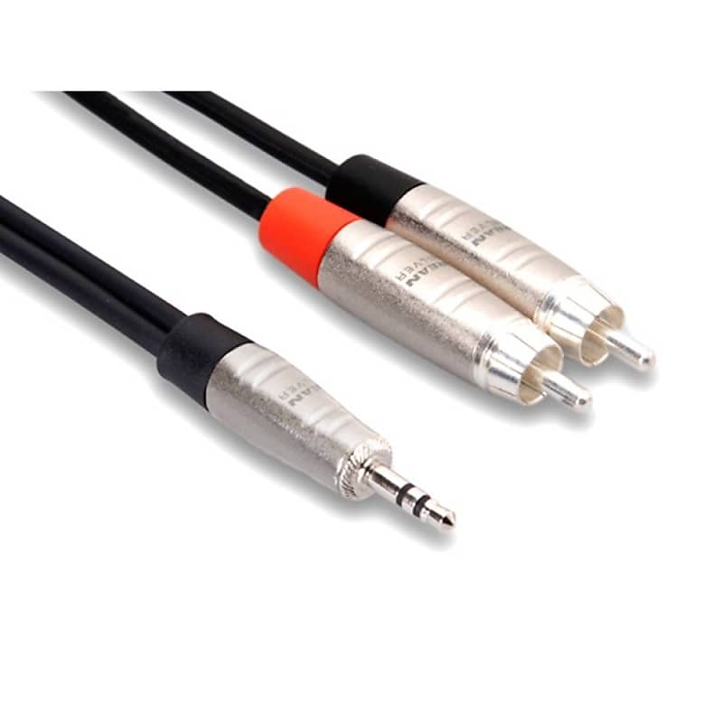 Hosa Technology HMR-010Y 1/8" TRS to Dual RCA Stereo Breakout Cable, 10 ft image 1