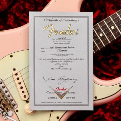 2007 Fender Custom Shop NAMM Limited Edition 1962 Stratocaster Relic Shell Pink w/ Case, COA image 20