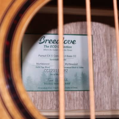 Breedlove Pursuit Exotic Concerto CE Amber Acoustic Electric Bass Guitar image 10