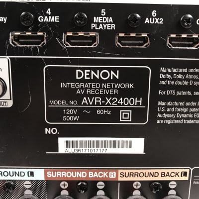 Denon AVR-X2400H outlets RECEIVER