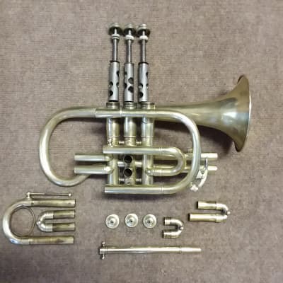 C. Bruno And Son Vintage c1888  Shepherd Crook Raw Brass Cornet In Excellent Playing Condition image 11