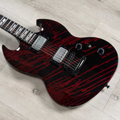 ESP USA Viper Guitar, Ebony Fretboard, EMG 57 / 66 Pickups, Black Blood Splatter for sale