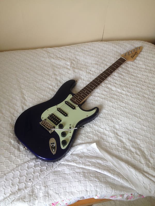 Rare Fender Strarcaster 2005 Blue Katana headstock Reverb
