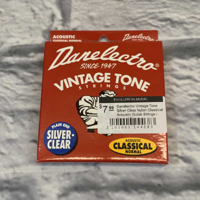 Danelectro Vintage Tone Silver Clear Nylon Classical Acoustic Guitar Strings - Normal Tension image 1