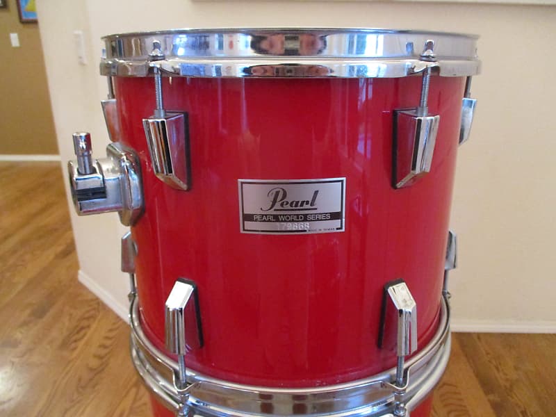 Pearl Vintage World Series 12 Round X 9 Rack Tom, Hardwood Shell, Lipstick Red - Excellent ! image 1