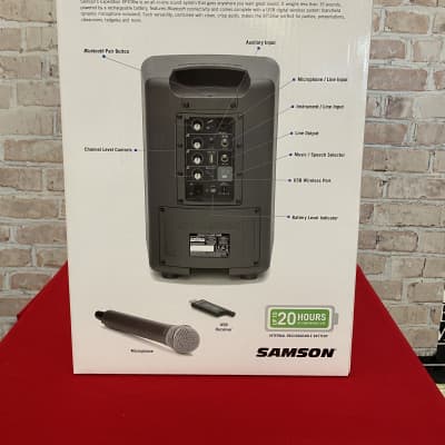 Samson Expedition XP106w Rechargeable Portable Bluetooth PA Speaker w/ Wireless Handheld Mic (Saraso image 2