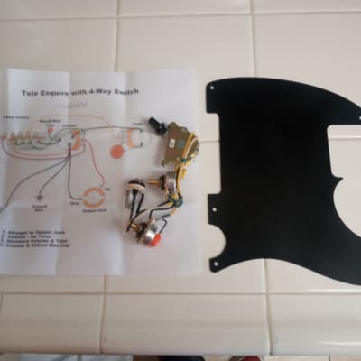 Emerson Fender Esquire Wiring Kit Assembly w/Eldred Mod, w/ 5-hold Pickguard, Logo image 3