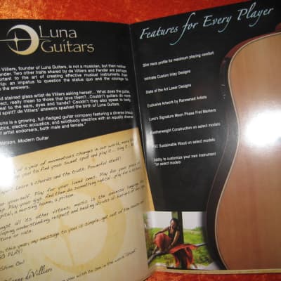 Luna Guitar Catalog and Colorful Detailed Wall Poster from 2009 image 3