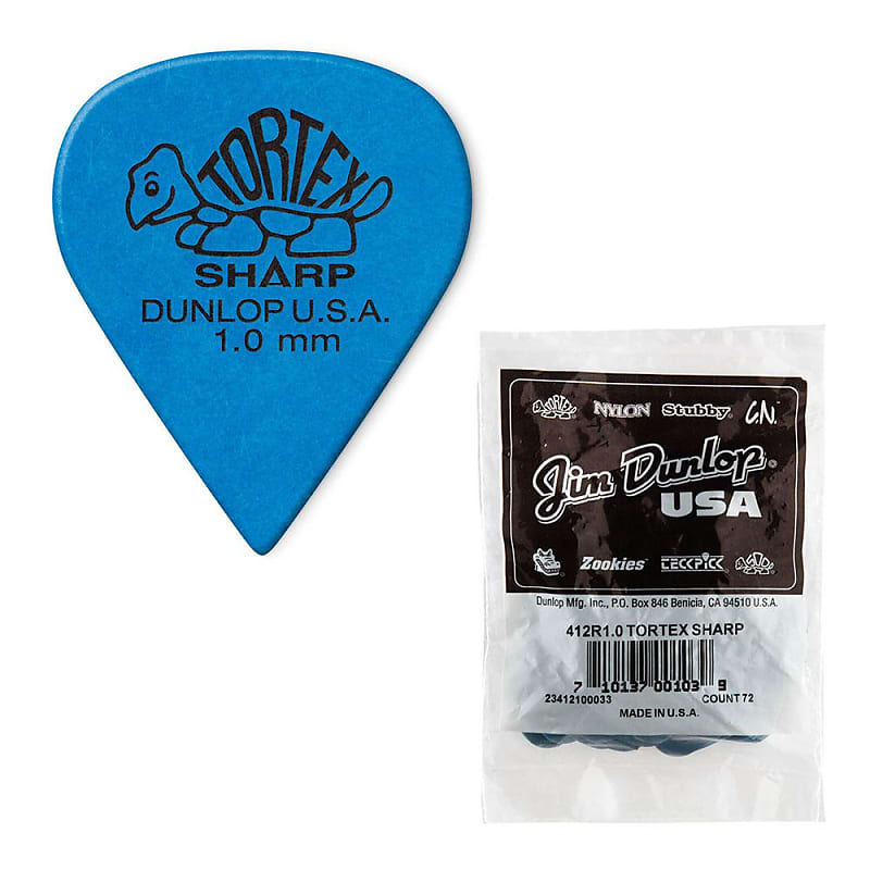 Dunlop 412R1.0 Tortex Sharp Guitar Picks 1.0mm 72-Pack image 1