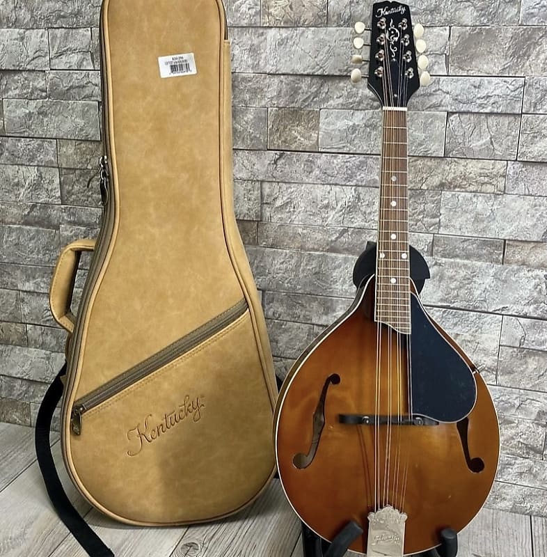 Kentucky KM-256 Deluxe A-Model Mandolin With UPGRADED  ProTour BV-2520 Gig Bag–  Transparent Brown image 1