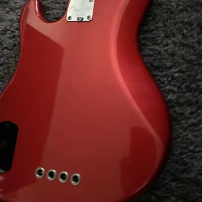 Fender American Deluxe Jazz Bass Guitar 2001 - Crimson Red image 10