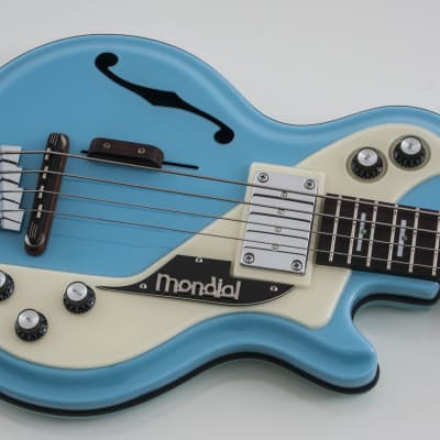 Italia Mondial Classic Bass, Italia blue, semi-hollow, Piezo Bridge , Resoglass top, made in Korea image 4