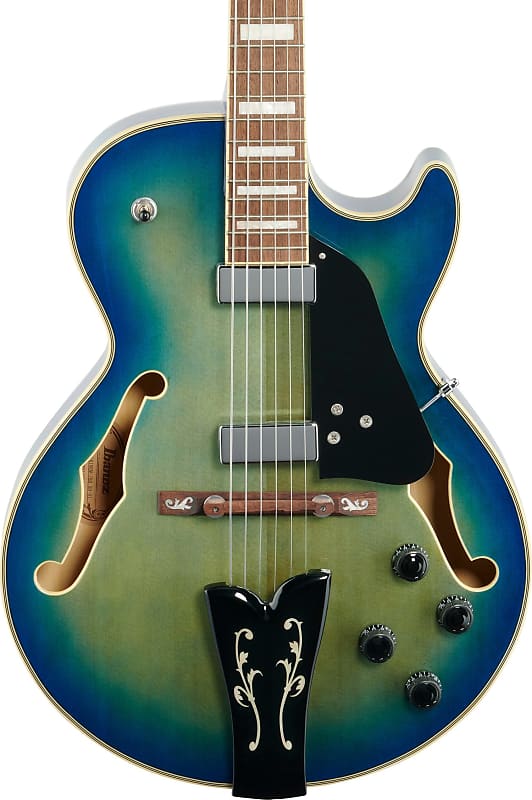 Ibanez GB10EM George Benson Signature Hollow Body Guitar, Jet Blue Burst image 1